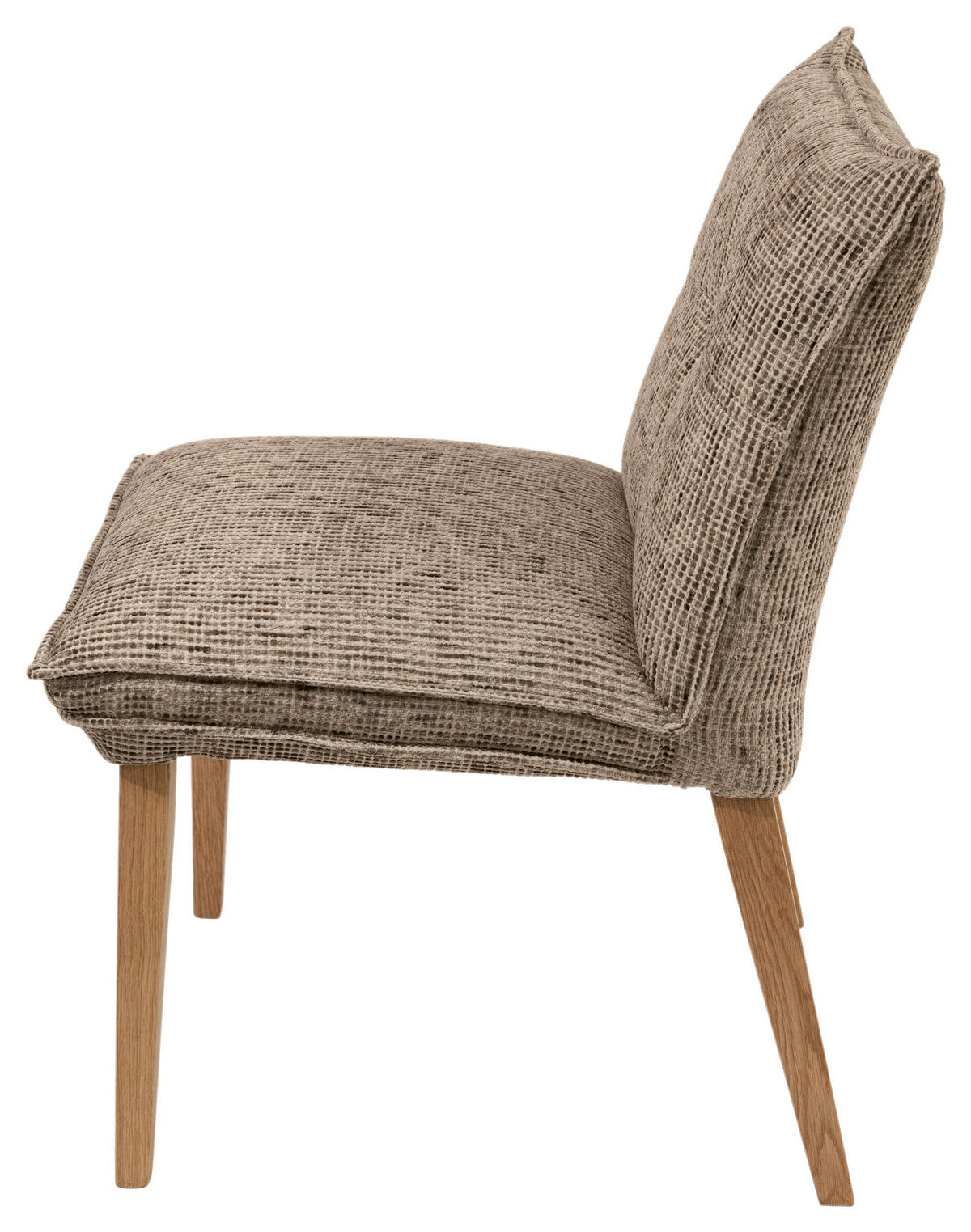 STUHL Chenille Braun, Eichefarben Eiche massiv  - Eichefarben/Braun, KONVENTIONELL, Holz/Textil (52/86/65cm) - Valdera