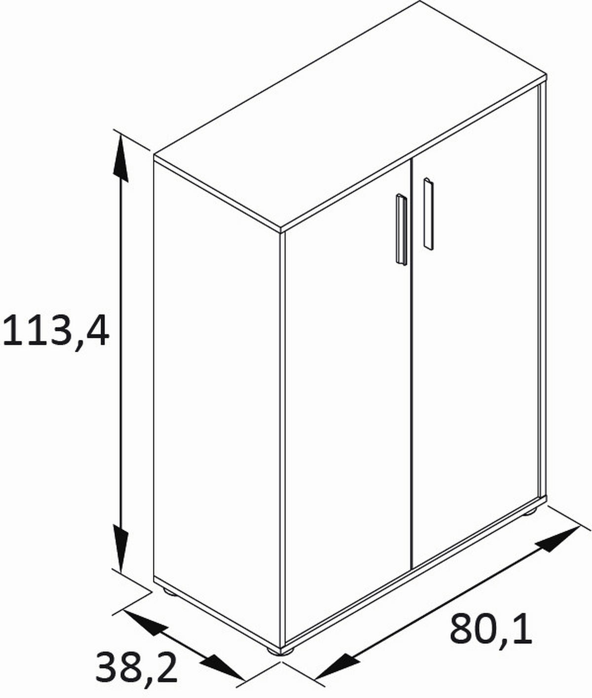 AKTENSCHRANK Eichefarben  - Eichefarben, MODERN, Holzwerkstoff (80,1/113,4/38,2cm) - MID.YOU