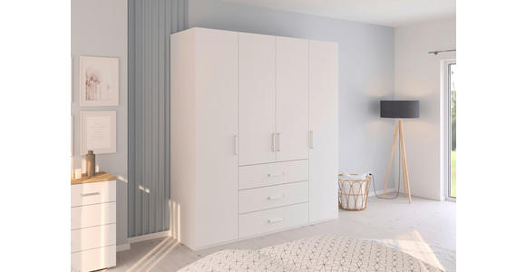DREHTÜRENSCHRANK in Weiß - Weiß, Design, Holzwerkstoff/Kunststoff (201/223/60cm) - Novel