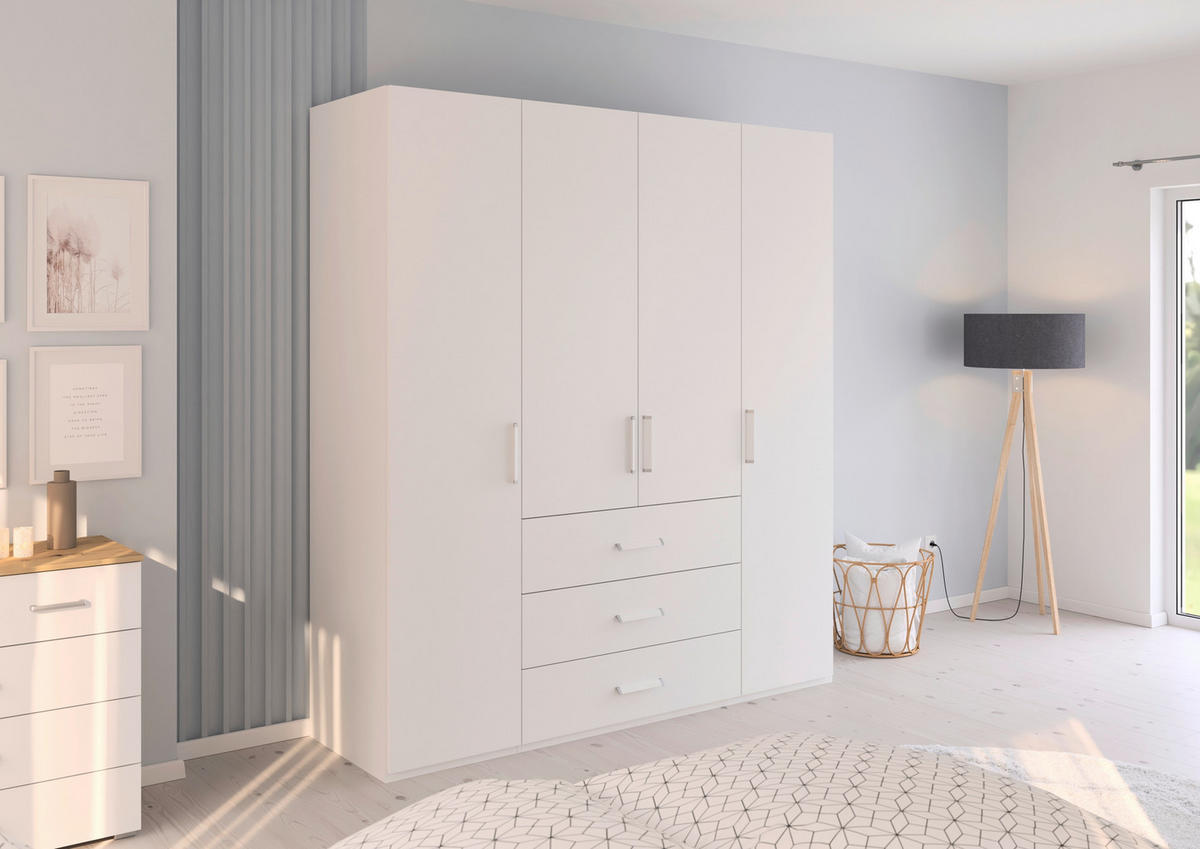 DREHTÜRENSCHRANK  in Weiß  - Weiß, Design, Holzwerkstoff/Kunststoff (201/223/60cm) - Novel