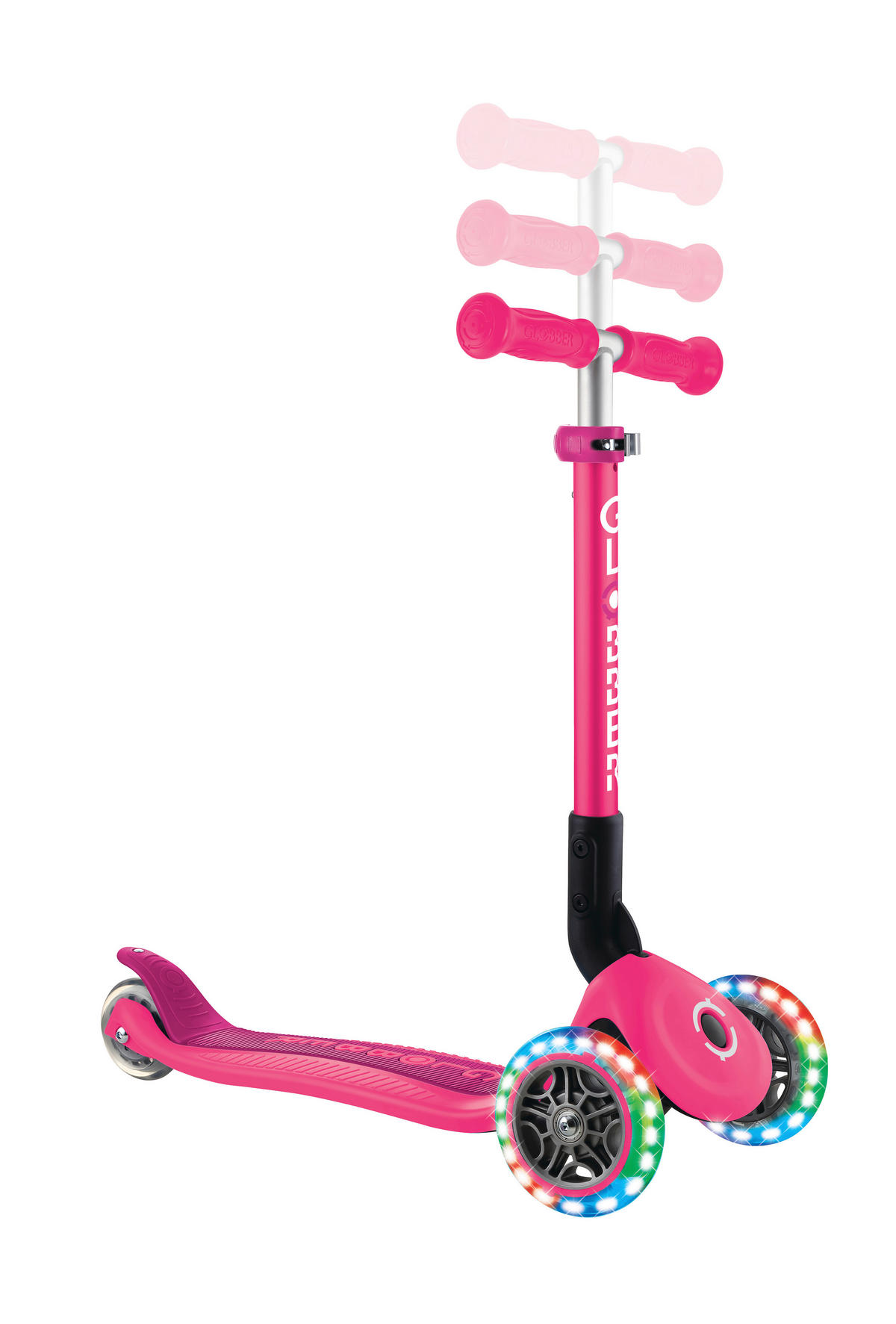 KINDERSCOOTER JUNIOR FOLDABLE LIGHTS  - Pink, LIFESTYLE, Kunststoff (56/28,6/68cm) - GLOBBER