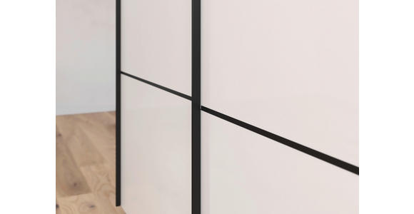 SCHWEBETÜRENSCHRANK 301/223/68 cm 3-türig Grau, Weiß  - Schwarz/Weiß, KONVENTIONELL, Glas/Holzwerkstoff (301/223/68cm) - Novel