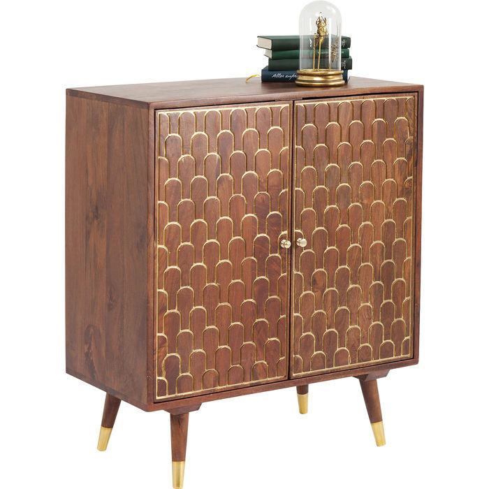 Kare-Design KOMMODE Braun, Gold 75cm × 40cm × 90cm