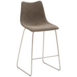 BARHOCKER Lederlook Schlammfarben, Edelstahlfarben  - Edelstahlfarben/Schlammfarben, Design, Textil/Metall (49/99/51cm) - Novel