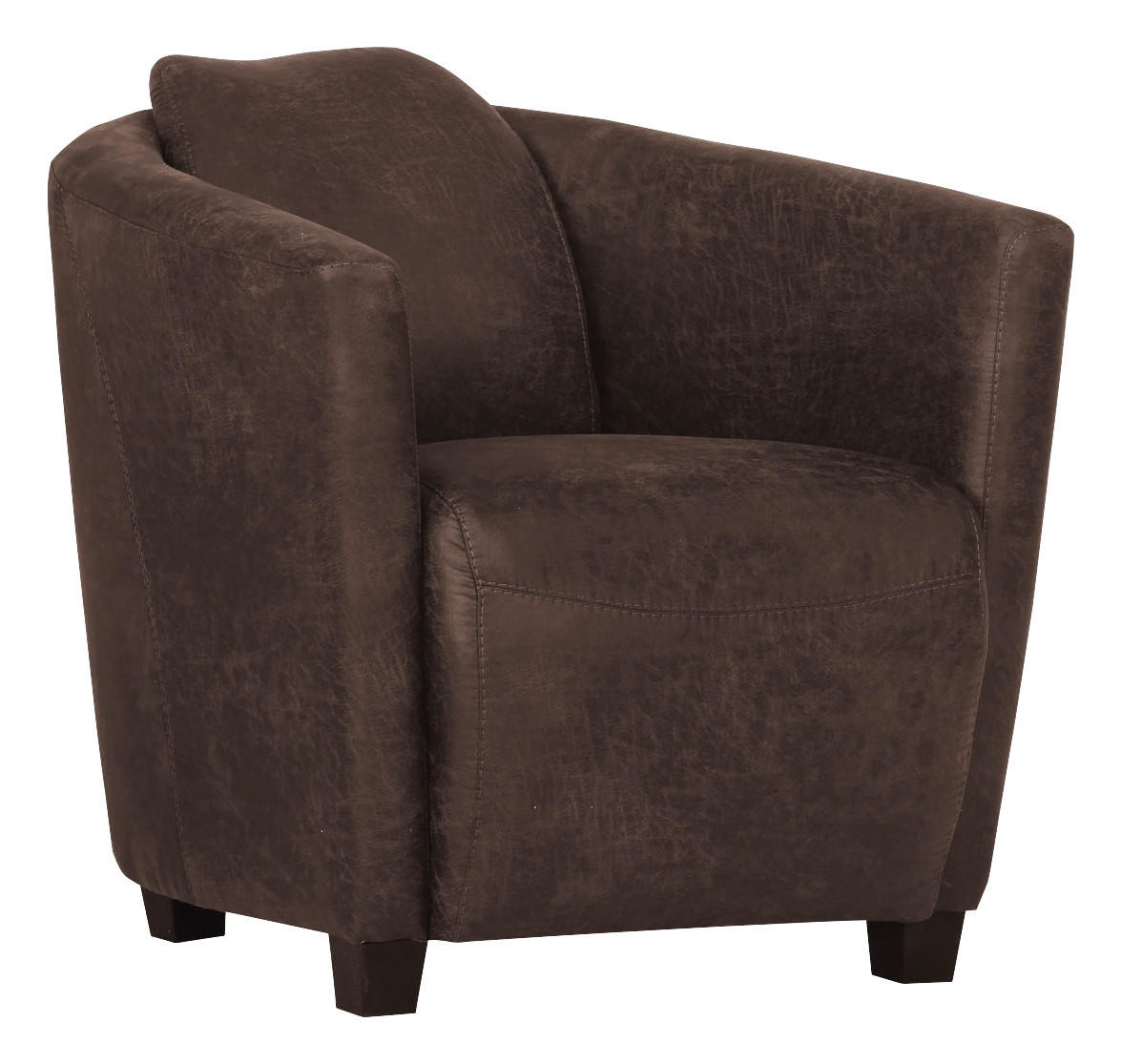 COCKTAILSESSEL Mikrofaser Dunkelbraun    - Dunkelbraun/Braun, Design, Holz/Textil (72/72/85cm)