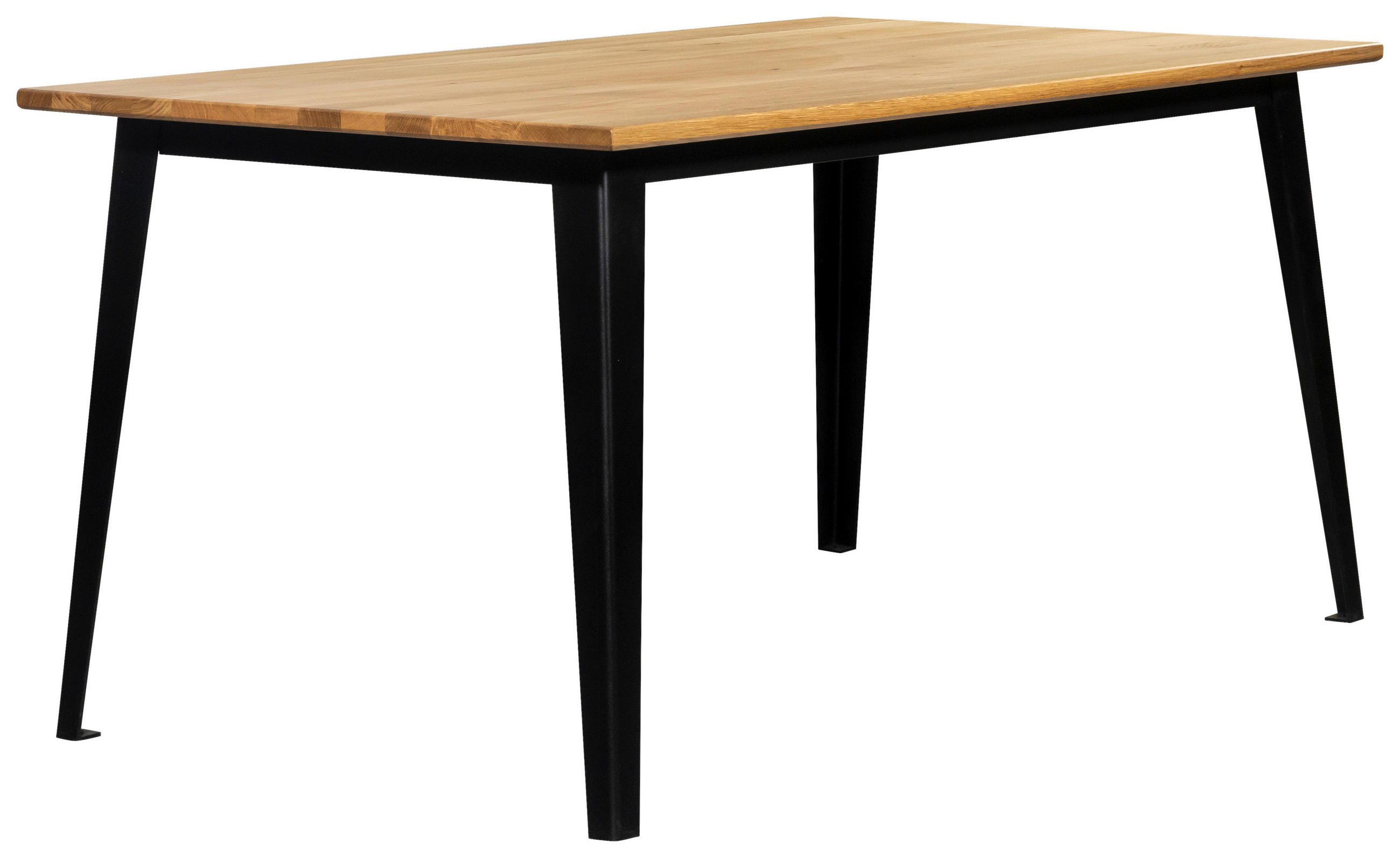 ESSTISCH rechteckig Schwarz, Eichefarben  - Eichefarben/Schwarz, Basics, Holzwerkstoff/Metall (160/90/76cm) - Carryhome