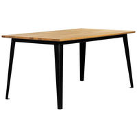 ESSTISCH rechteckig Schwarz, Eichefarben  - Eichefarben/Schwarz, Basics, Holzwerkstoff/Metall (160/90/76cm) - Carryhome
