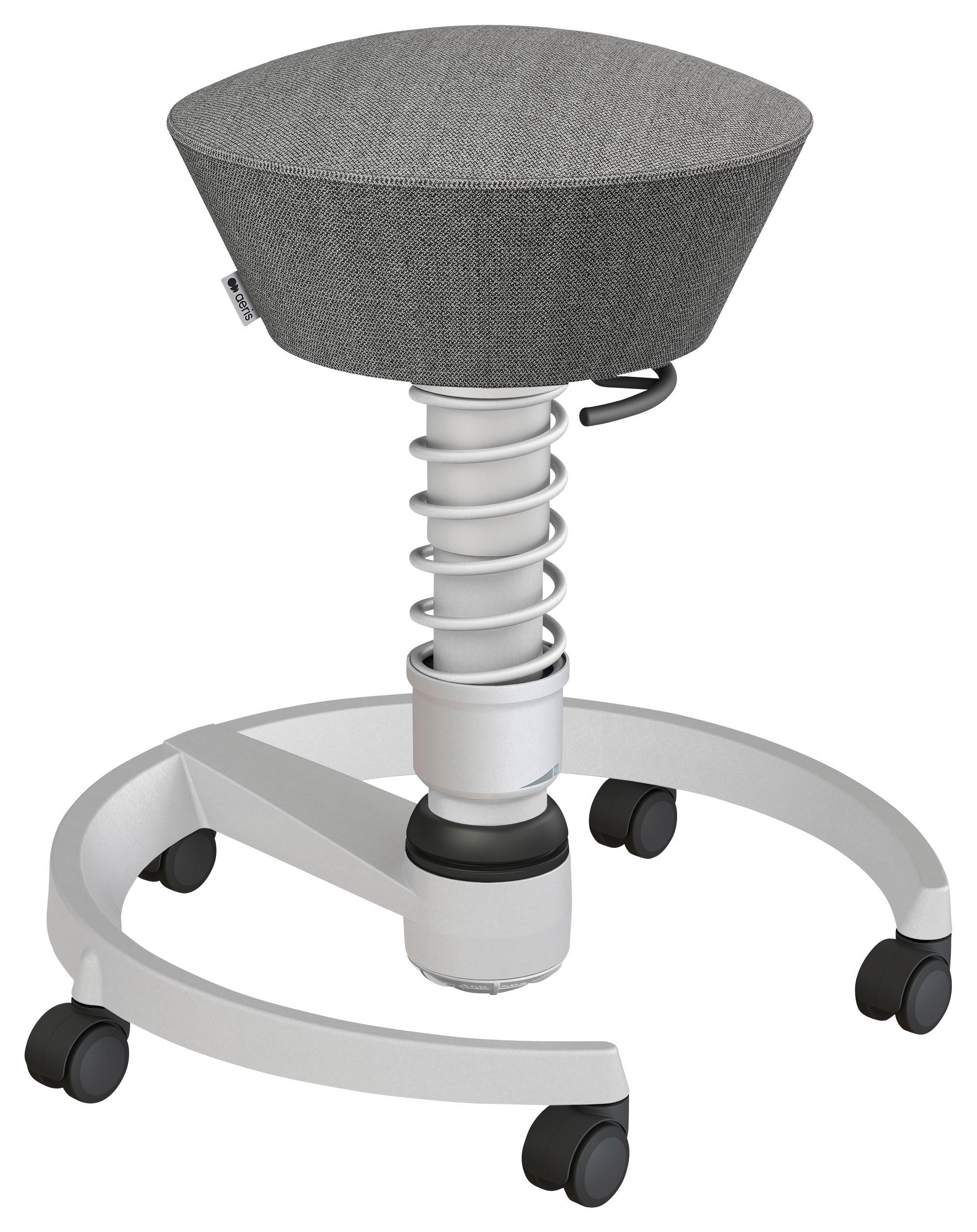 BÜROHOCKER Wollmischung mel. Hellgrau, Platinfarben  - Platinfarben/Hellgrau, Basics, Kunststoff/Textil (55/45,66/55cm) - Aeris