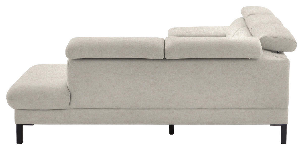ECKSOFA in Flachgewebe Beige  - Beige/Schwarz, Design, Holzwerkstoff/Textil (272/217cm) - Pure Home Comfort
