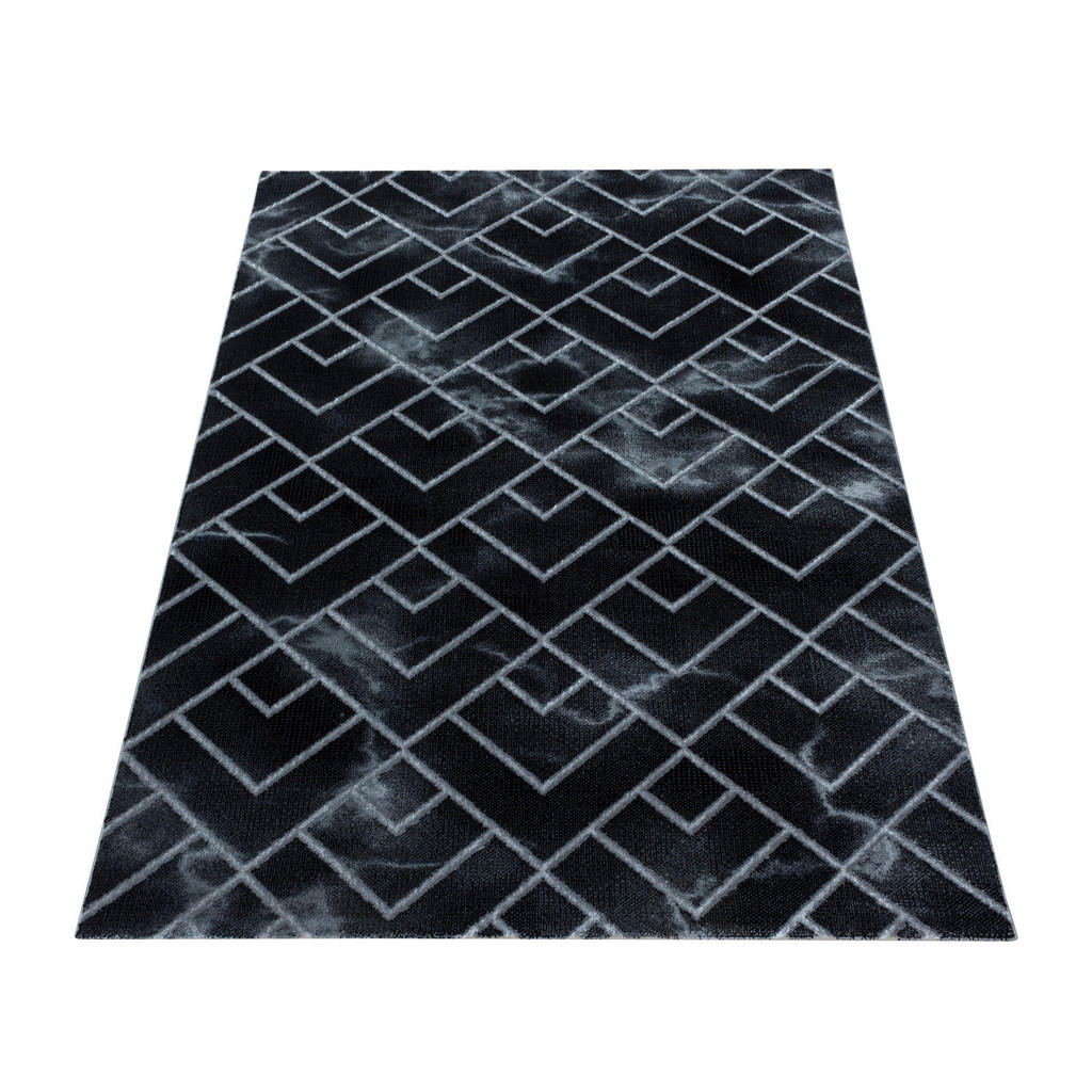Thumbnail - Xxxl Webteppich Naxos 3814 silber, Silber, Textil, Graphik, rechteckig, 160x230 cm, Oeko-Tex® Standard 100, für Fußboden...