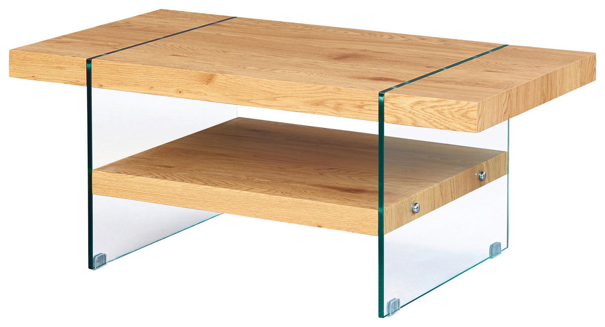 COUCHTISCH 110/60/46 cm rechteckig Wildeiche  - Wildeiche, Design, Glas/Holzwerkstoff (110/60/46cm) - Livetastic