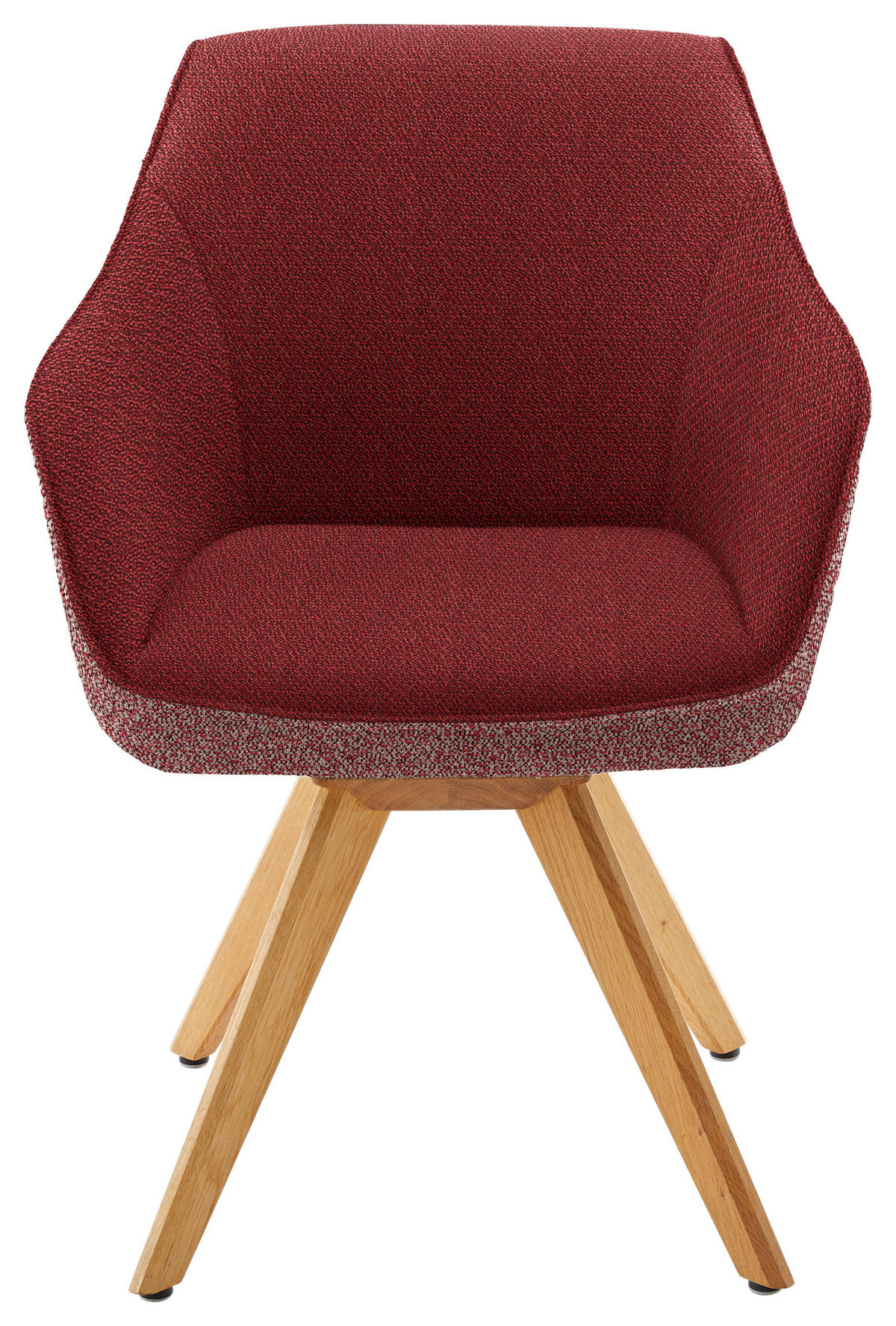 ARMLEHNSTUHL  in Flachgewebe  - Eichefarben/Rot, Design, Holz/Textil (60/84/68cm) - Koinor