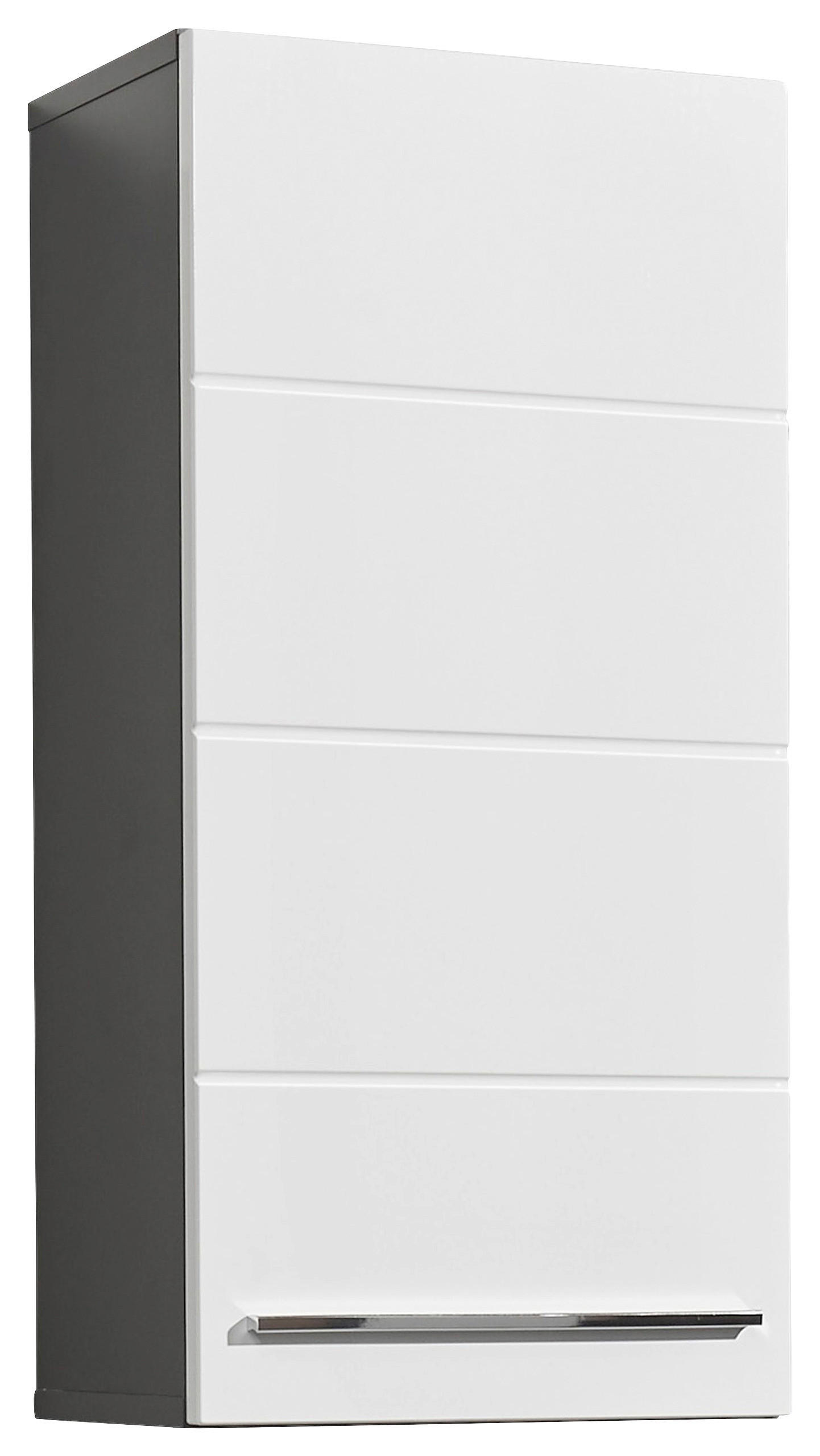 Xora ZÁVĚSNÁ SKŘÍŇKA, vysoce lesklá bílá, antracitová, 34/70/23 cm