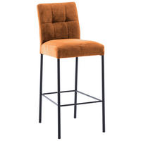 BARHOCKER Webstoff Orange, Schwarz Eisen Stoffauswahl  - Schwarz/Orange, Design, Textil/Metall (46/91/61cm) - Xora