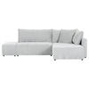 ECKSOFA in Flachgewebe Hellgrau  - Hellgrau/Schwarz, KONVENTIONELL, Kunststoff/Textil (295/200cm) - Carryhome