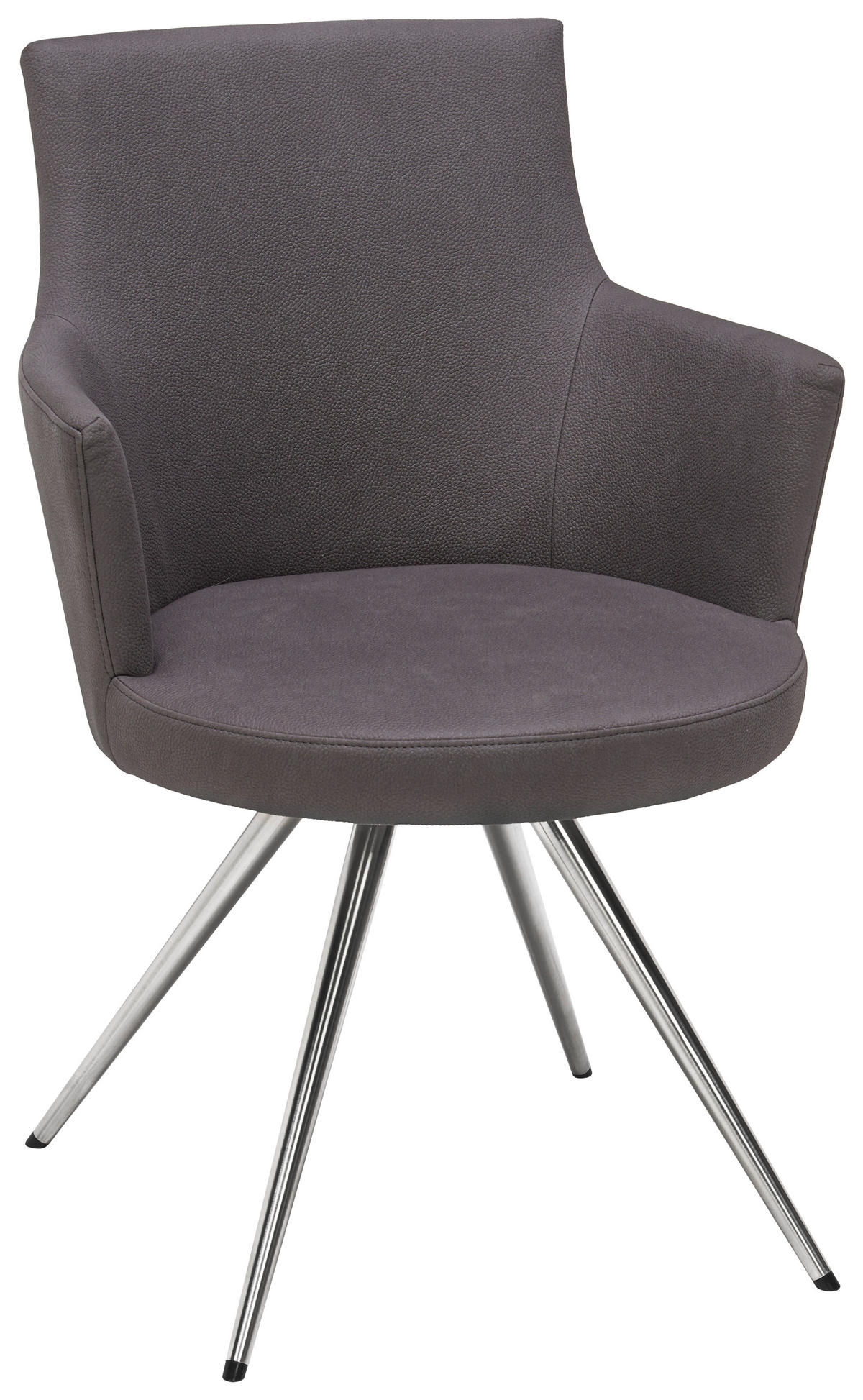 ARMLEHNSTUHL Stahl Mikrofaser  - Edelstahlfarben/Anthrazit, Design, Textil/Metall (60/87/62cm) - Venjakob