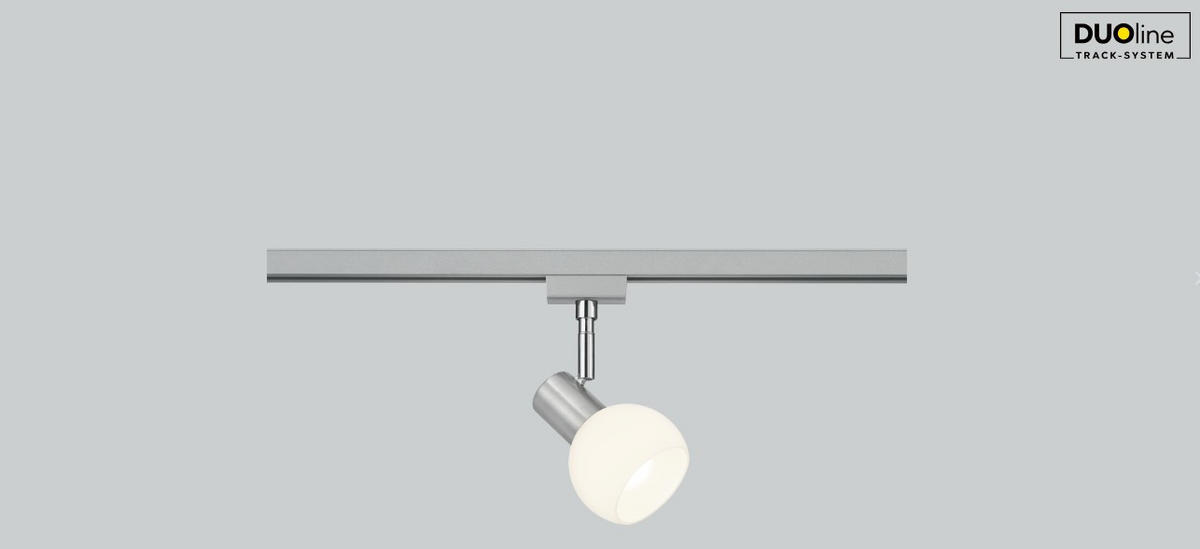 SCHIENENSYSTEM-STRAHLER DUOLINE TRACK-SYSTEM   - Weiß/Nickelfarben, Basics, Glas/Metall (9cm) - Trio Leuchten