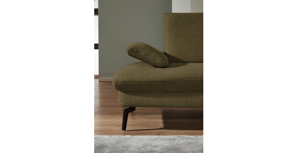 ECKSOFA in Chenille, Mikrofaser Olivgrün  - Schwarz/Olivgrün, Design, Textil/Metall (299/157cm) - Dieter Knoll