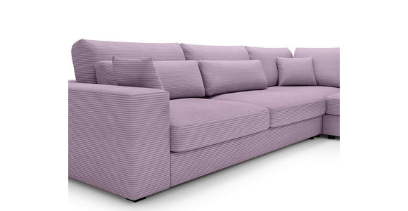 ECKSOFA Violett Cord  - Violett/Schwarz, KONVENTIONELL, Kunststoff/Textil (314/250cm) - Carryhome