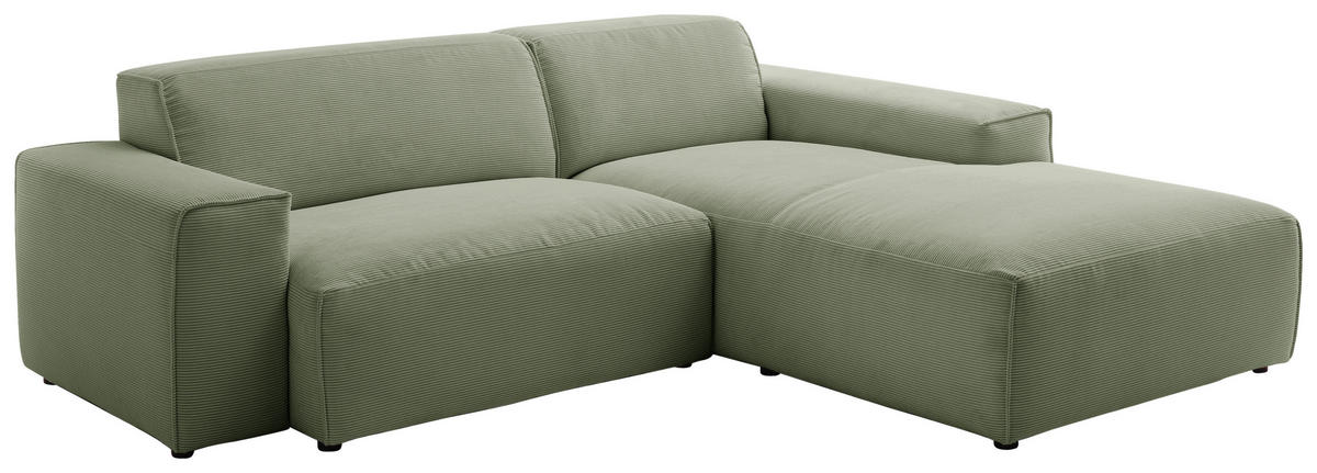 Freisteller von Pure Home Lifestyle ECKSOFA Olivgrün Cord.