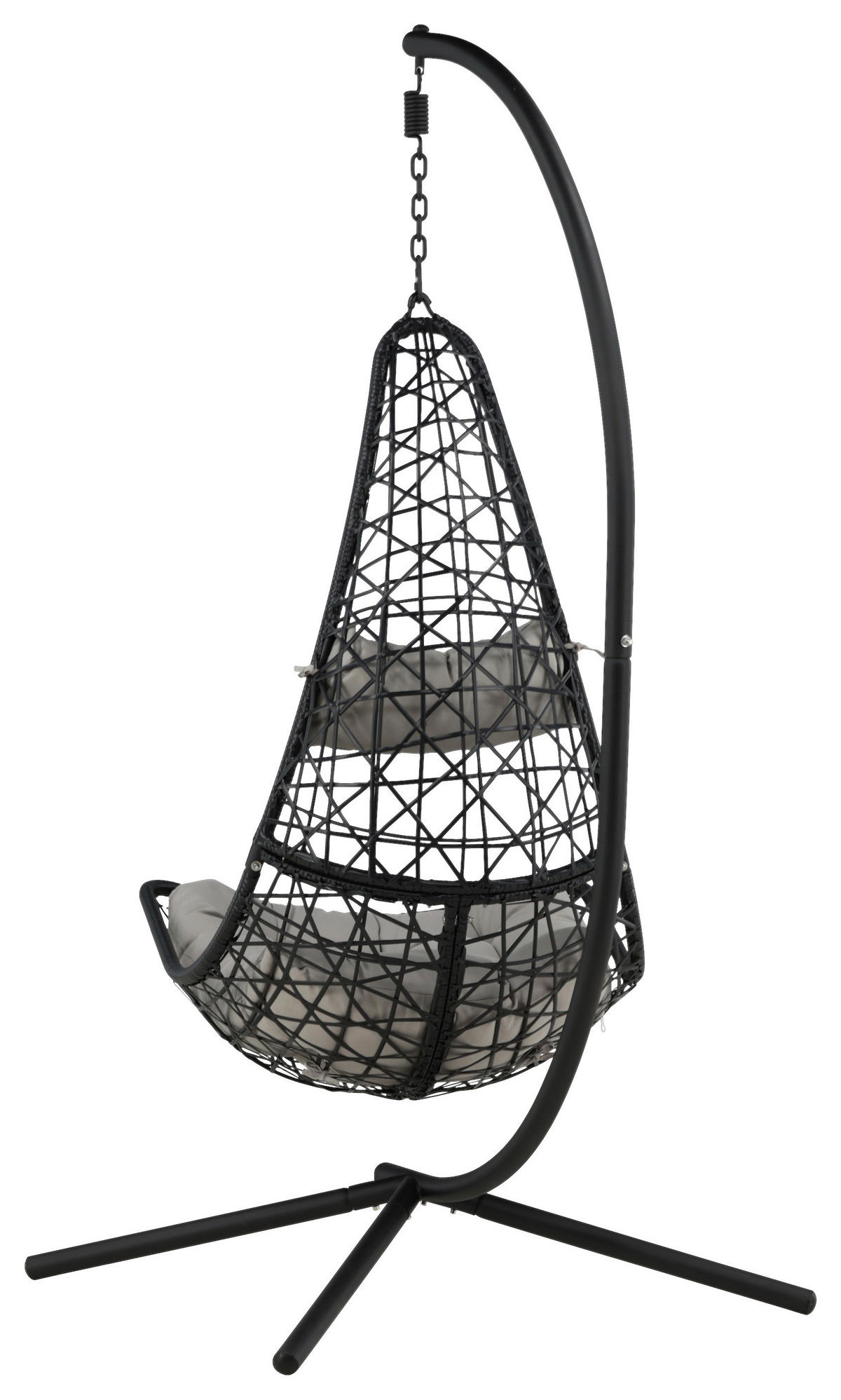 HÄNGFÅTÖLJ   132/205/130 cm  - grå/svart, Klassisk, plast (132/205/130cm) - Gardenson