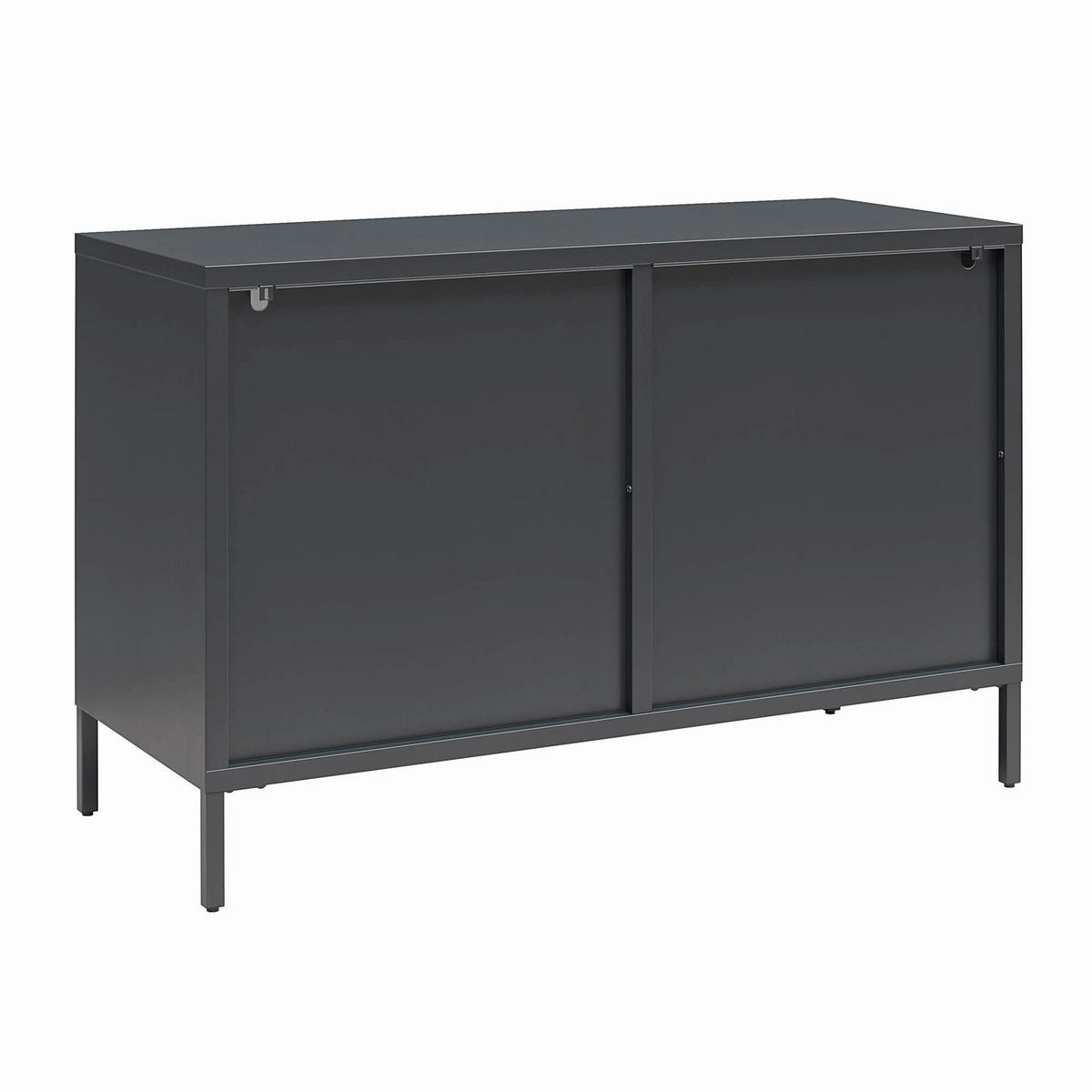 KOMMODE Luna  in 100/64/40 cm  - Schwarz, Design, Glas/Metall (100/64/40cm) - MID.YOU