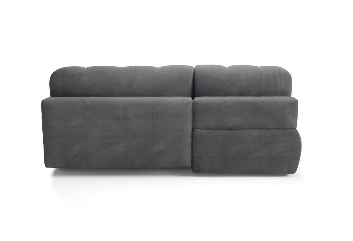 ECKSOFA TARANTO Dunkelgrau Webstoff  - Dunkelgrau/Schwarz, Design, Kunststoff/Textil (172/225cm) - Livetastic