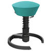 BÜROHOCKER Wollmischung Schwarz, Türkis  - Türkis/Schwarz, Basics, Textil/Metall (55/45,66/55cm) - Aeris