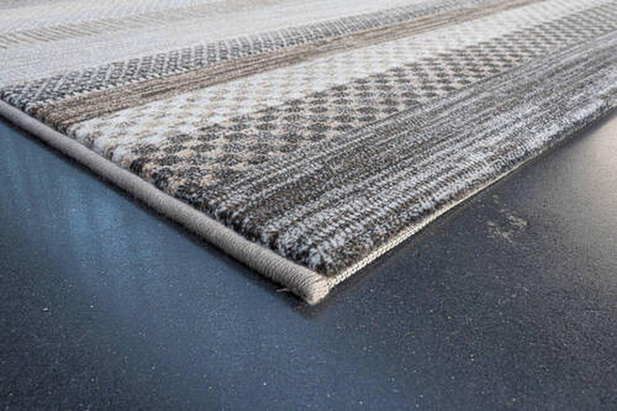 WEBTEPPICH 80/150 cm Argentum Creme, Grau, Dunkelbraun  - Dunkelbraun/Creme, KONVENTIONELL, Kunststoff/Textil (80/150cm)
