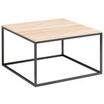 COUCHTISCH Eiche massiv 65/65/37 cm quadratisch Schwarz, Eichefarben  - Eichefarben/Schwarz, Design, Holz/Metall (65/65/37cm) - Johann Jakob