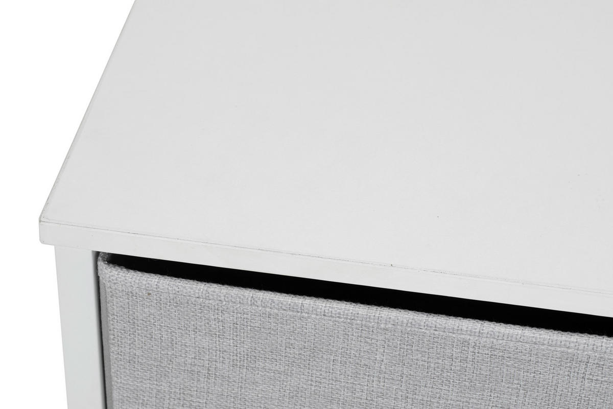 KOMMODE  in 45/92.5/30 cm  - Weiß/Grau, MODERN, Holzwerkstoff/Textil (45/92.5/30cm) - PBJ