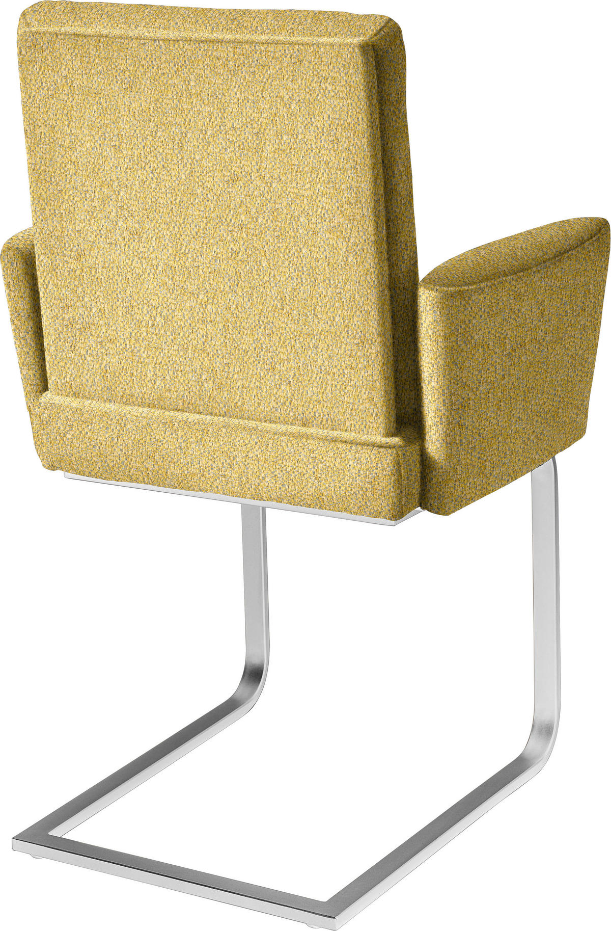 ARMLEHNSTUHL  in Stahl Chenille  - Chromfarben/Gelb, Design, Textil/Metall (56/92/60cm) - Dieter Knoll