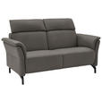 2-SITZER-SOFA  in Mikrofaser Schieferfarben  - Schieferfarben/Schwarz, KONVENTIONELL, Textil/Metall (178/103/95cm) - Dieter Knoll