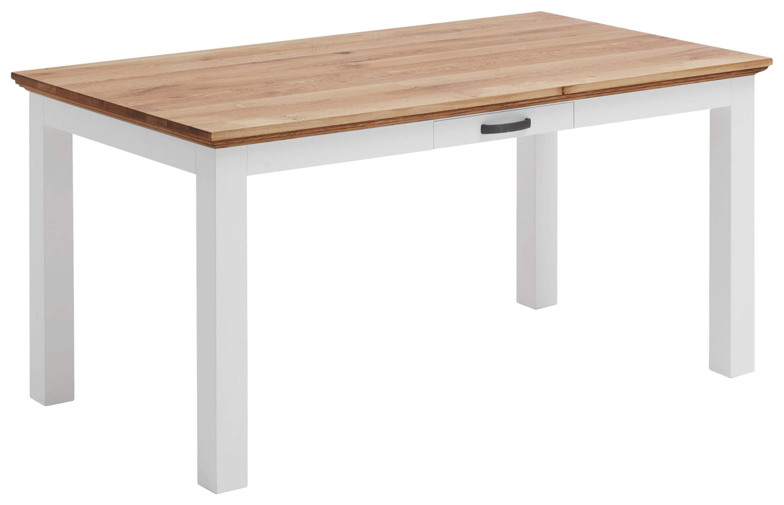 ESSTISCH Wildeiche massiv rechteckig Weiß, Eichefarben  - Eichefarben/Weiß, LIFESTYLE, Holz (160/90/76cm) - Landscape