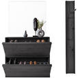 GARDEROBE 3-teilig  in 133/195/20 cm  - Anthrazit, Design, Glas/Holz (133/195/20cm) - Johann Jakob