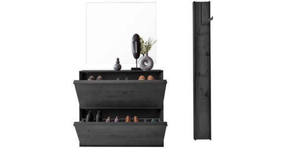 GARDEROBE 3-teilig in 133/195/20 cm - Anthrazit, Design, Glas/Holz (133/195/20cm) - Johann Jakob