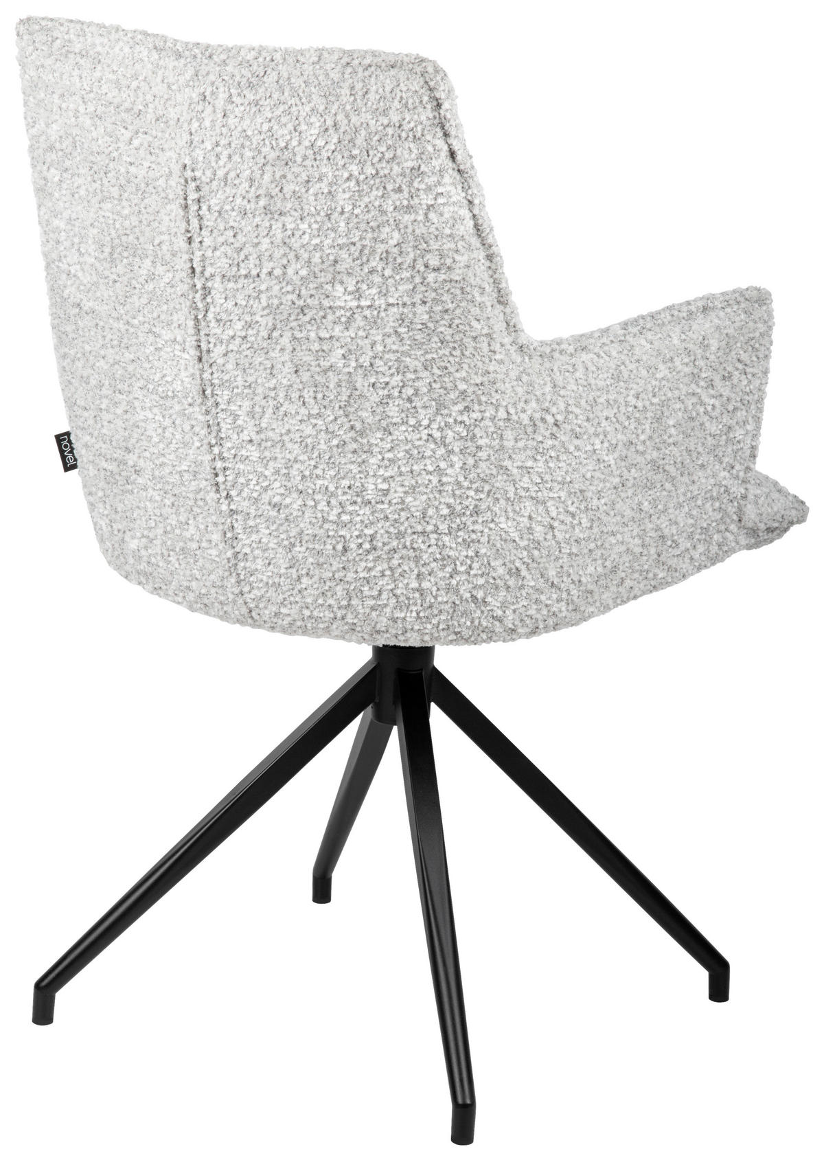 ARMLEHNSTUHL  in Eisen Chenille  - Schwarz/Grau, Design, Textil/Metall (59/89,5/63cm) - Novel