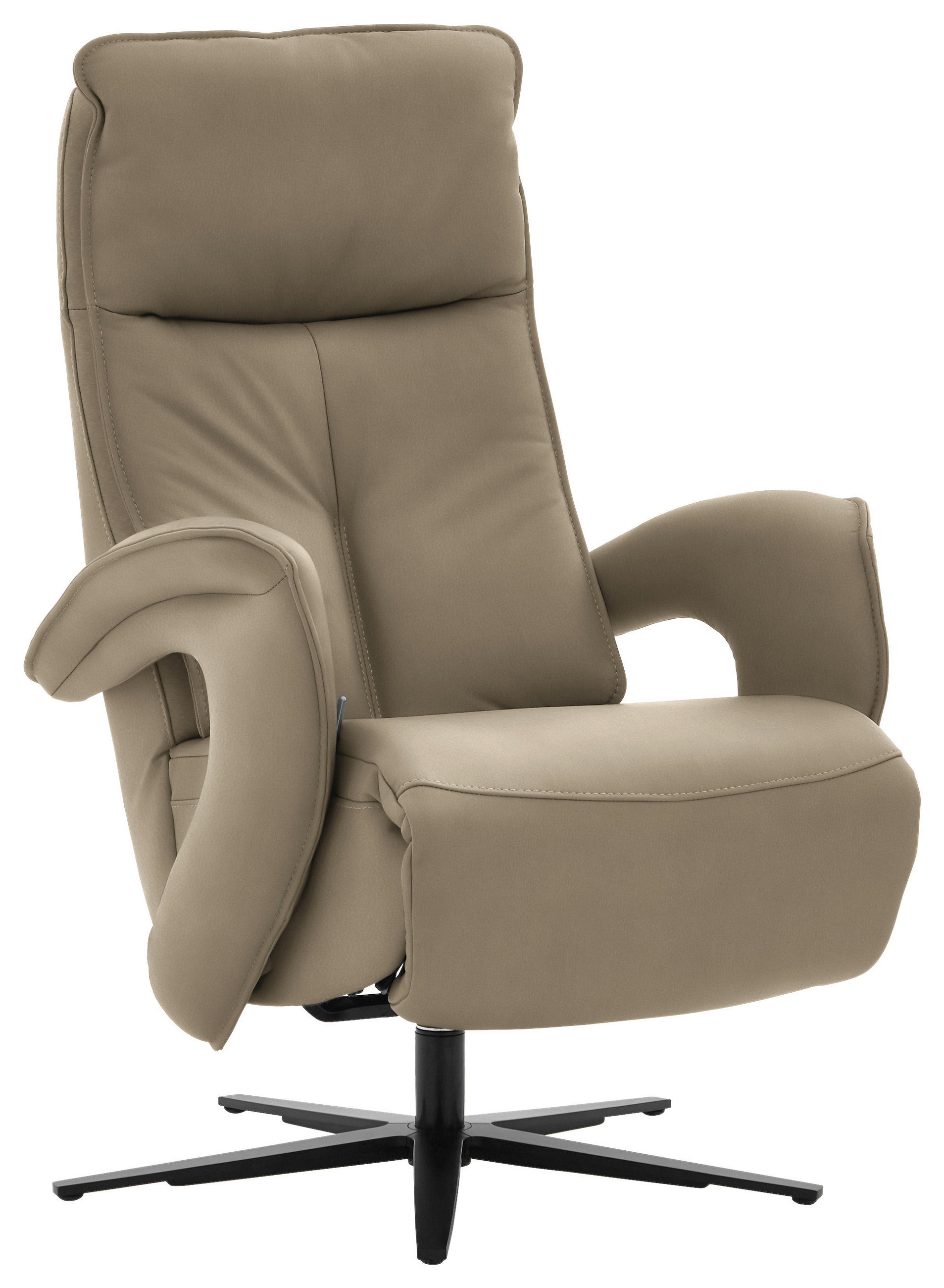 RELAXSESSEL Leder Hellbraun  - Hellbraun/Schwarz, Design, Leder/Metall (77/110/87cm) - Valdera