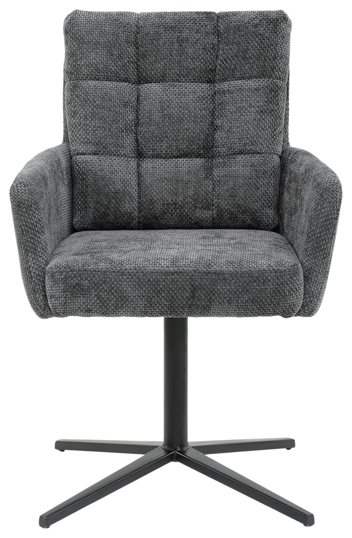 SCAUN CU BRAȚE in gri, negru  - negru/gri, Design, metal/textil (61/91,5/66cm) - Stylife