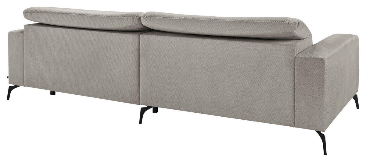 ECKSOFA Hellgrau Webstoff  - Hellgrau/Schwarz, KONVENTIONELL, Textil/Metall (180/285cm) - SetOne by Musterring