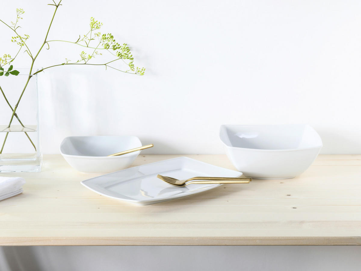 SET SERVERINGSSKÅLAR 3 delar Victoria weiss   - vit, Basics, keramik - Creatable