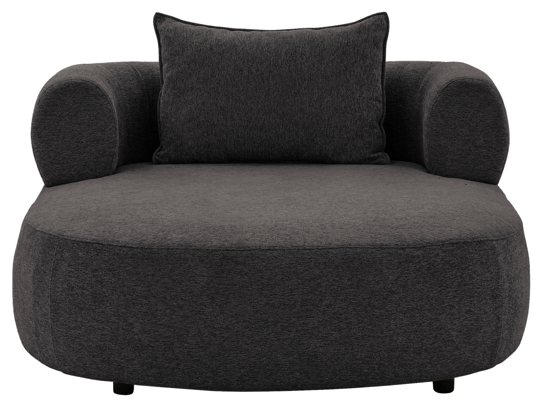 XXL-SESSEL Chenille Schwarz    - Schwarz, Design, Kunststoff/Textil (122/76/156cm) - Livetastic