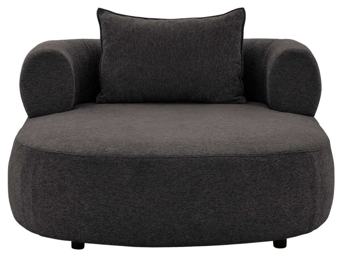 XXL-SESSEL Chenille Schwarz    - Schwarz, Design, Kunststoff/Textil (122/76/156cm) - Livetastic