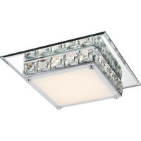STROPNA LED-SVETILKA  Margo 12 W/720 lm/4000 K/230 V/ - barve kroma, Basics, kovina/steklo (25/25/7cm) - Globo