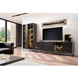 LOWBOARD  in 208/68/50 cm  - Eichefarben/Anthrazit, Design, Glas/Holz (208/68/50cm) - Novel