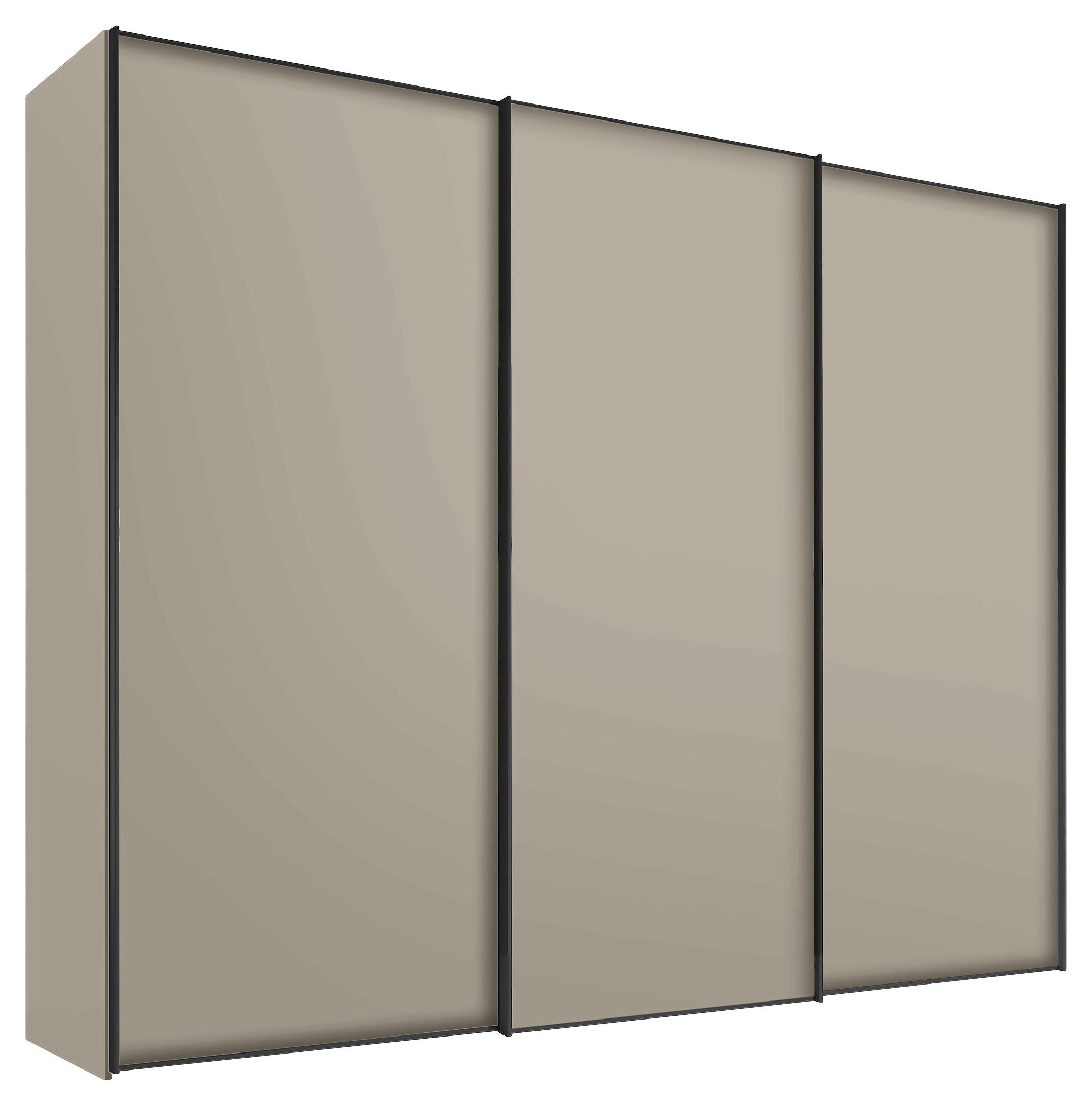 SCHWEBETÜRENSCHRANK  in Sandfarben  - Sandfarben/Graphitfarben, Design, Holzwerkstoff/Metall (298/240/68cm) - Moderano
