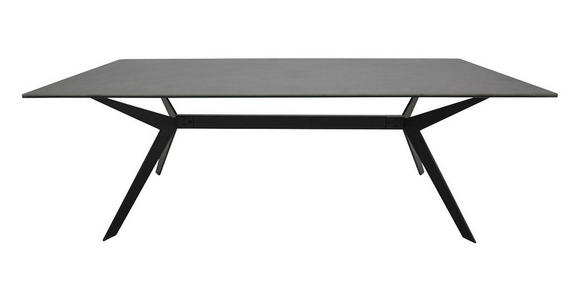 COUCHTISCH in Glas, Metall 115/60/40 cm - Schwarz, Design, Glas/Metall (115/60/40cm) - Hom`in