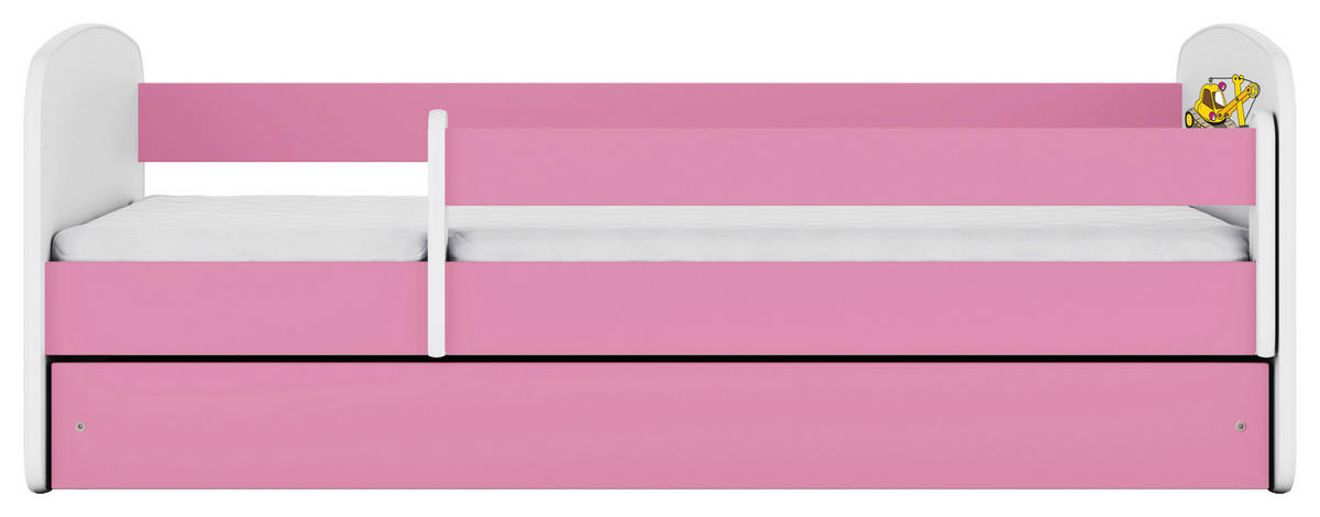 KINDER-/JUNIORBETT 80/160 cm  in Pink  - Pink/Birkefarben, MODERN, Holz/Holzwerkstoff (80/160cm) - MID.YOU