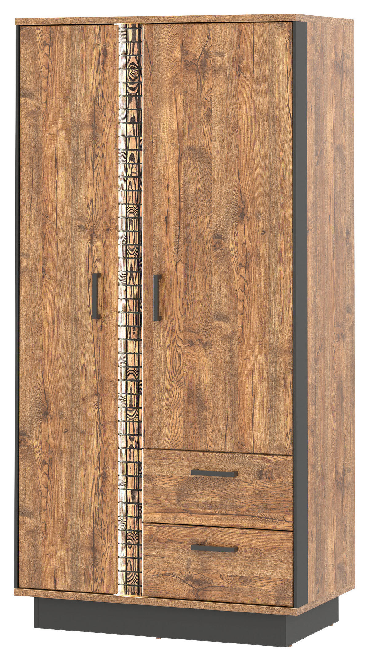 VYSOKÁ KOMODA, čierna, farba duba, 94,5/192/54 cm - čierna/farba duba, Design, kov/kompozitné drevo (94,5/192/54cm) - MID.YOU