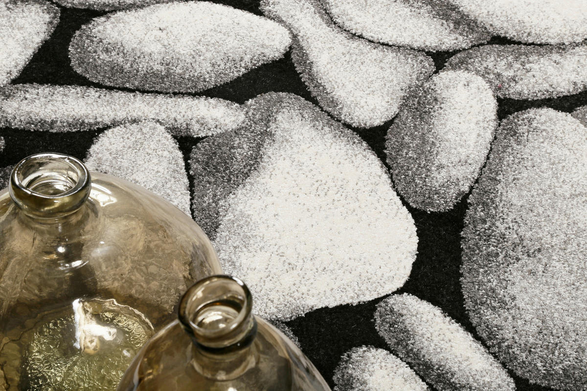 WEBTEPPICH 120/170 cm Stony Island Grau, Schwarz, Silberfarben  - Silberfarben/Schwarz, Design, Textil (120/170cm) - WECON HOME